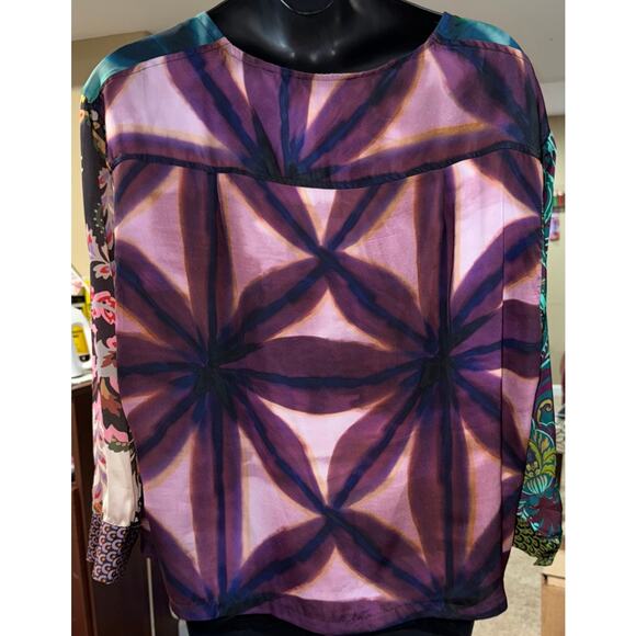 Alembika Cassandra Blouse in Cornflower Oversized Lagenlook Pull Over SZ LG - Picture 4 of 8